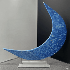 Lofaris Blue Glitter Bokeh Moon Shape Arch Backdrop Party Decor