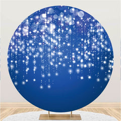 Lofaris Blue Glitter Bokeh Simple Circle Birthday Backdrop