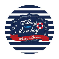 Lofaris Blue Its A Boy Custom Circle Baby Shower Party Backdrop