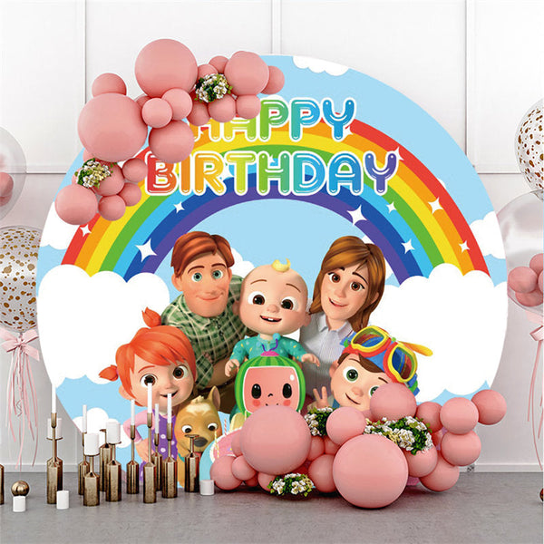 Lofaris Lovely Care Bear Rainbow Sky Birthday Backdrop | Cake Smash Backdrop | Custom Backdrop for Birthday Party | Cocomelon Birthday Backdrop