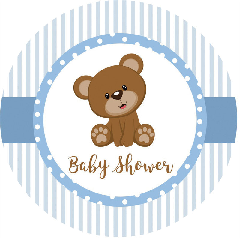 blue and white striped teddy bear