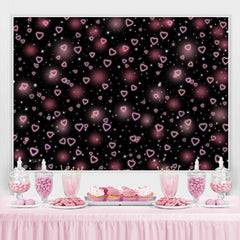 Lofaris Bokeh Pink Light Spot Heart Black Backdrop