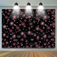 Lofaris Bokeh Pink Light Spot Heart Black Backdrop