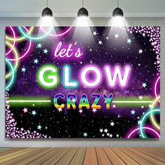 Lofaris Bokeh Pueple Star Lets Glow Crazy Happy Birthday Backdrop