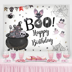 Lofaris Boo! Halloween Themed Birthday Party Backdrop for Girls