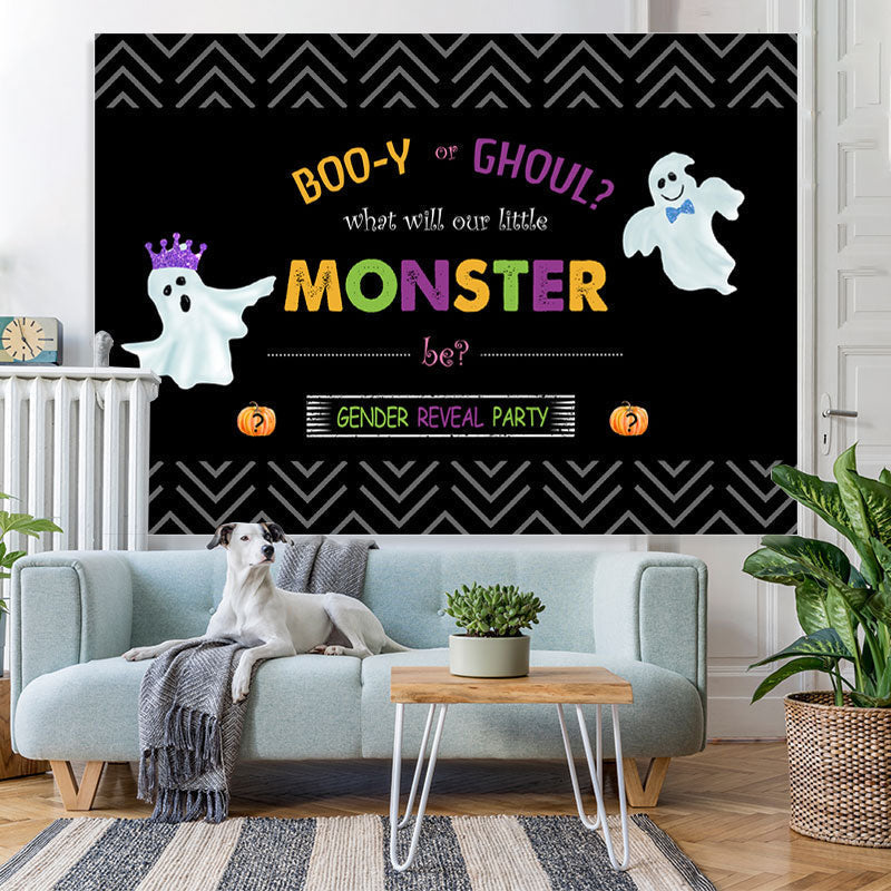 Boo Or Ghoul Themed Baby shower Backdrop for Gender Reveal – Lofaris