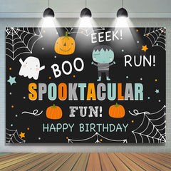 Lofaris Boo Run Spooktacular Fun Halloween Birthday Backdrop