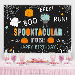 Lofaris Boo Run Spooktacular Fun Halloween Birthday Backdrop