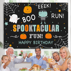 Lofaris Boo Run Spooktacular Fun Halloween Birthday Backdrop