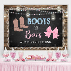 Lofaris Boots and Bows Cute Wood Baby Shower Backdrop