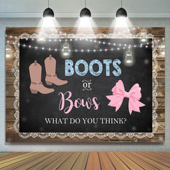 Lofaris Boots and Bows Cute Wood Baby Shower Backdrop