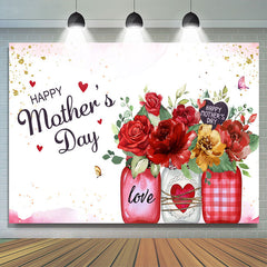 Lofaris Bottles Flowers Butterfly Pink Mothers Day Backdrop