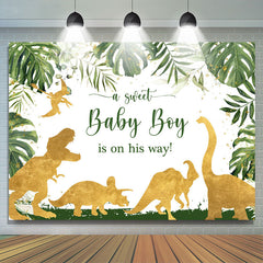 Lofaris Boy Leaves Dinosaur Safari Gender Reveal Backdrop