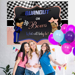 Lofaris Cute Burnout Bows Gender Reveal Party Backdrop