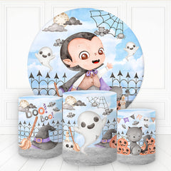 Lofaris Boy Vampire Boo Magic Round Backdrop Kit For Baby Shower