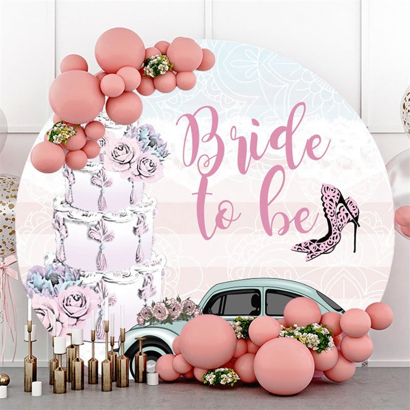 Lofaris Bride To Be Pink Circle Wedding Backdrop For Party