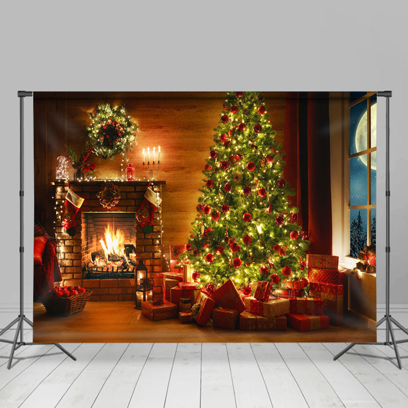 Lofaris Bright Closet And Merry Christmas Trees Theme Backdrop