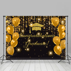 Lofaris Brown Glitter Balloon Congratulation Grad Backdrop