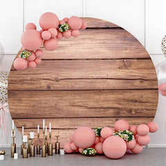 Lofaris Brown Striped Log Circle Backdrop For Birthday Party