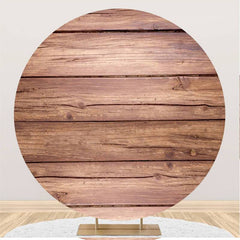 Lofaris Brown Striped Log Circle Backdrop For Birthday Party