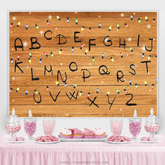 Lofaris Brown Wood And Colourful String Letter Birthday Backdrop