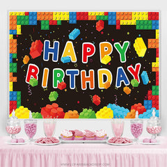 Lofaris Building Blocks Colorful Birthday Backdrop for Kids