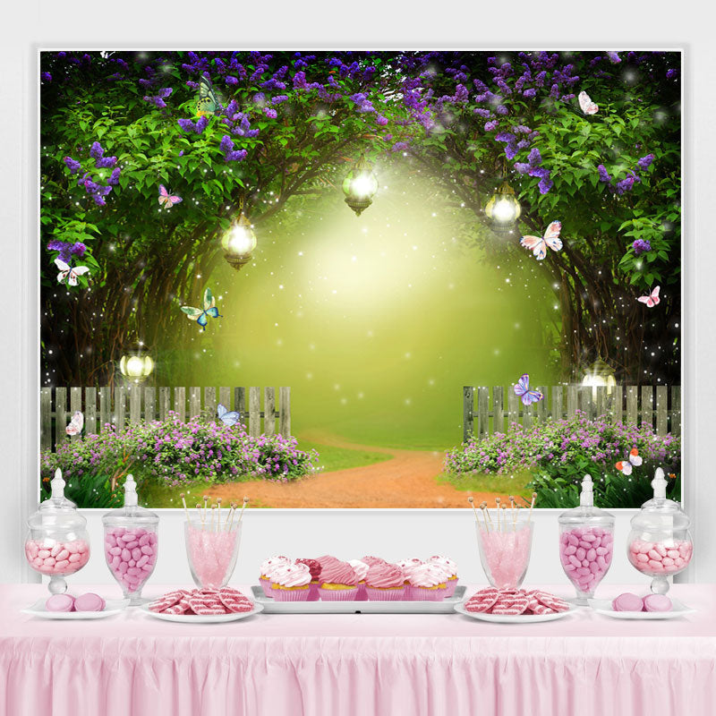 Butterfly And Floral Dense Theme Baby Shower Backdrop – Lofaris