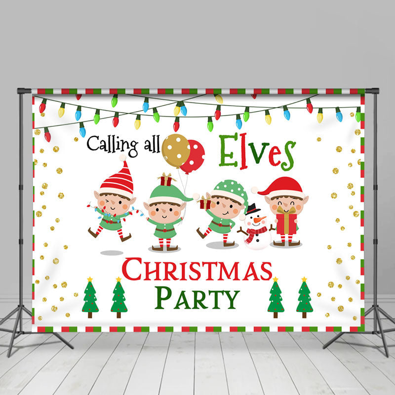 Lofaris Calling All Elves Christmas Holiday Party Backdrop