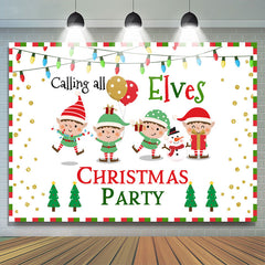 Lofaris Calling All Elves Christmas Holiday Party Backdrop