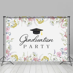 Lofaris Cap Floral Dandelion White Graduation Party Backdrop