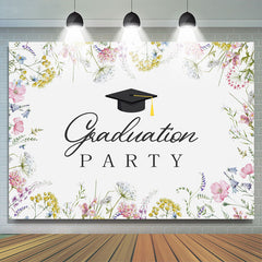 Lofaris Cap Floral Dandelion White Graduation Party Backdrop