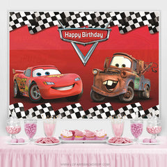 Lofaris Cartoon Cars Mobilization Happy Birthday Backdrop For Kids