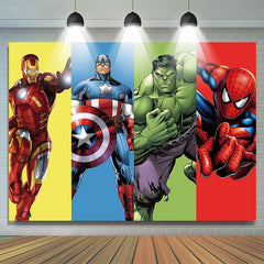 Lofaris Cartoon Movie Super Heroes Birthday Backdrop For Boy