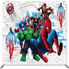 Lofaris Cartoon Spiderman Double-Sided Backdrop for Birthday