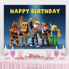 Lofaris Cartoon Video Game Happy Birthday Party Decro Backdrop