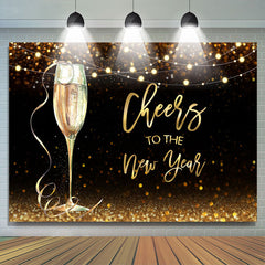 Lofaris Champagne Glass Cheers To The New Year 2023 Backdrop