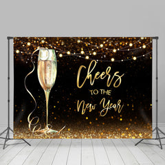 Lofaris Champagne Glass Cheers To The New Year 2023 Backdrop