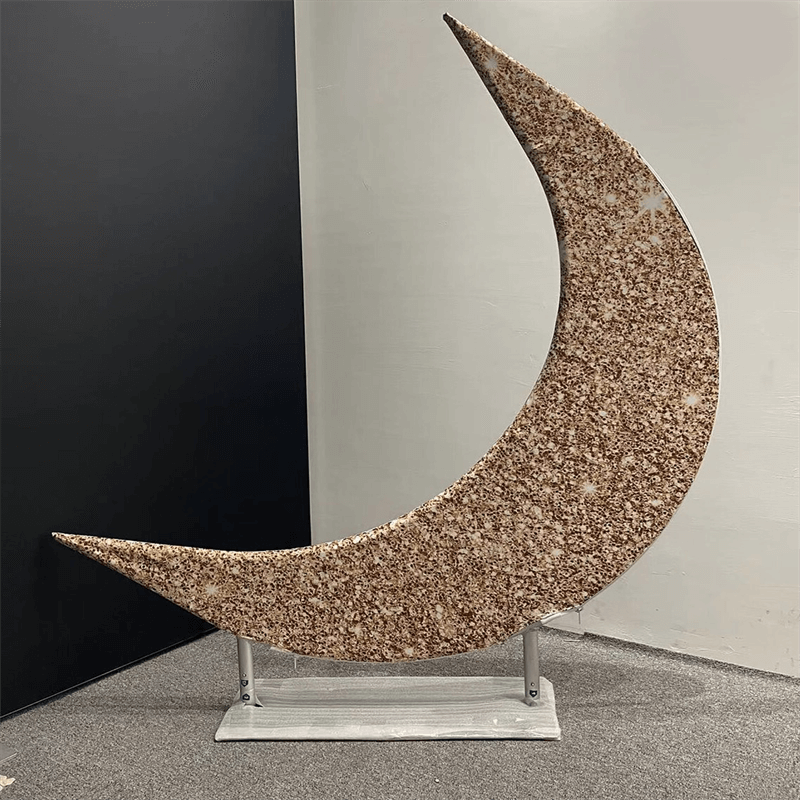 Lofaris Champagne Gold Glitter Moon Wedding Arch Backdrop For Decor