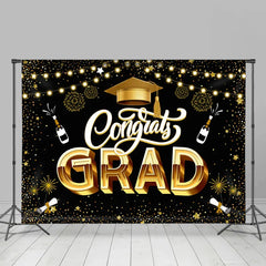 Lofaris Champagne Scroll Spark Congrats Grad Backdrop