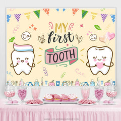 Lofaris Children 1st Birthday Backdrop For First Tooth Party