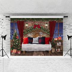 Lofaris Chrismas Decoration Home Bed Scenery Wood Backdrop