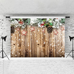 Lofaris Chrismas Decoration Star Abd Glitter Wood Backdrop