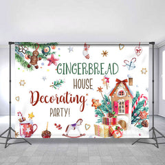 Lofaris Chrismas Gingerbread House White Backdrop For Party