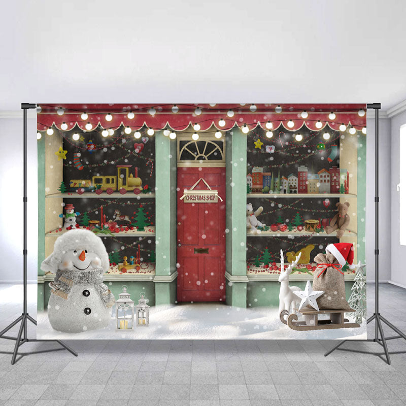 Lofaris Christmas Shop And Toys Backdrop For Party