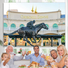 Lofaris Churchill Downs Carrera Birthday Decro Backdrop Banner