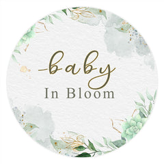 Lofaris Circle Baby In Bloom Flower Green Backdrop For Shower