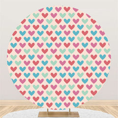 Lofaris Circle Blue Pink Love Happy Birthday Backdrop For Party