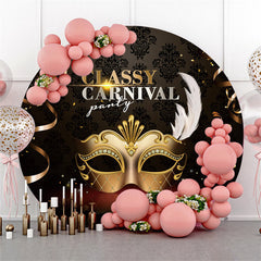 Lofaris Circle Gold And Black Classy Carnival Party Backdrop