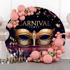 Lofaris Circle Gold Black Mask Bokeh Backdrop For Carnival Party