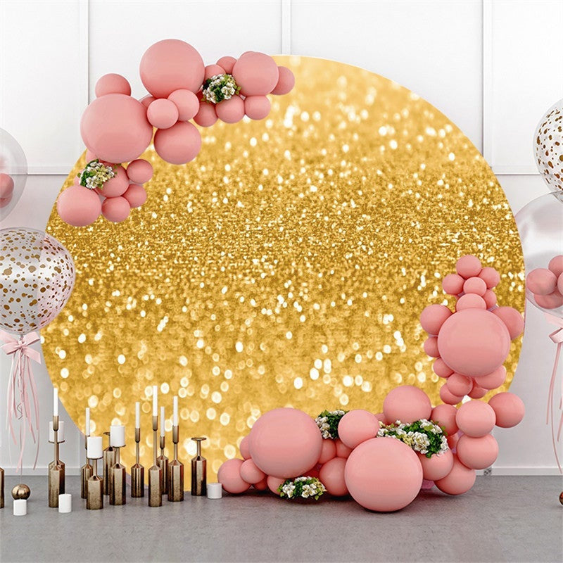 Lofaris Circle Gold Glitter Bokeh Round Party Backdrops